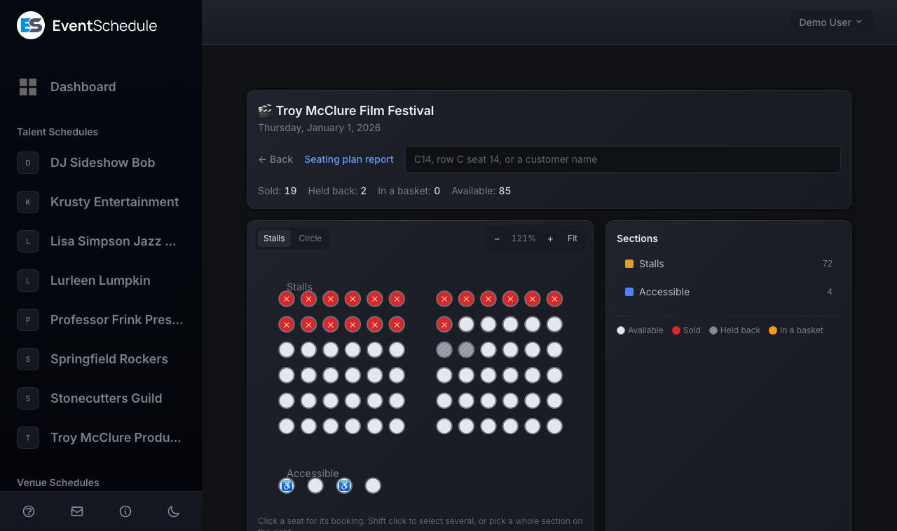 The box office console