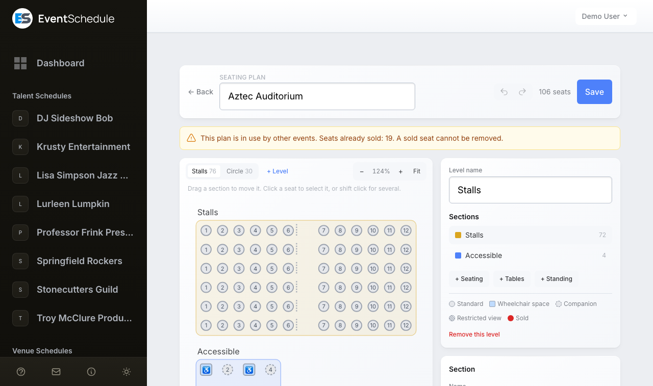The seating plan designer