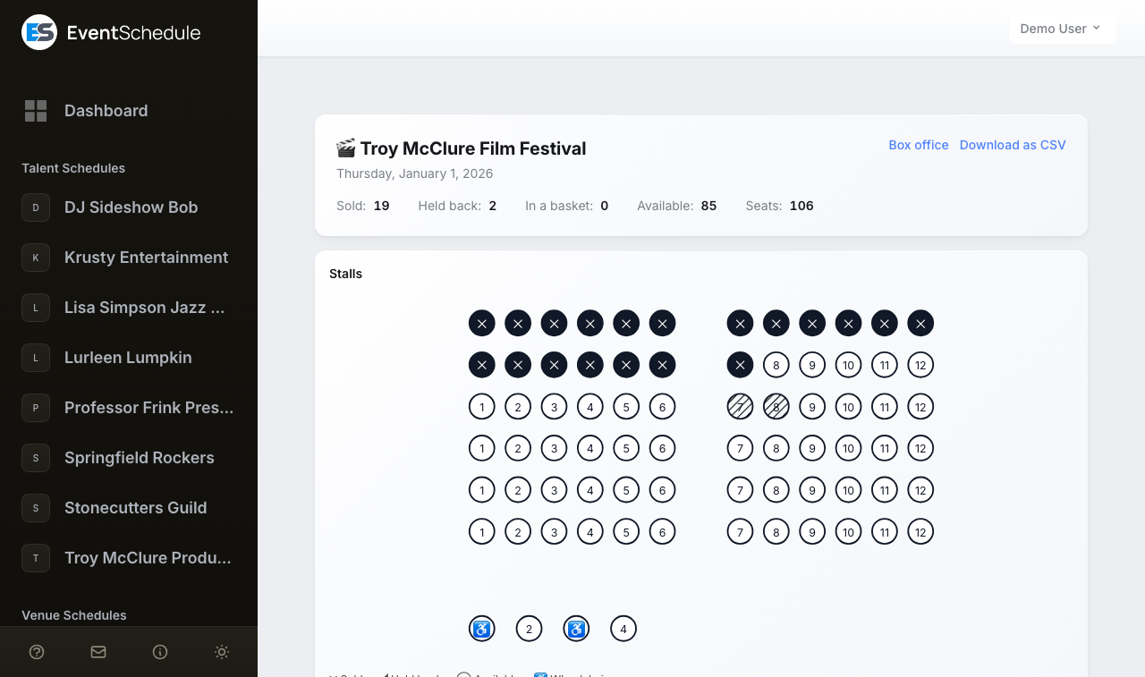 The printable seating plan report
